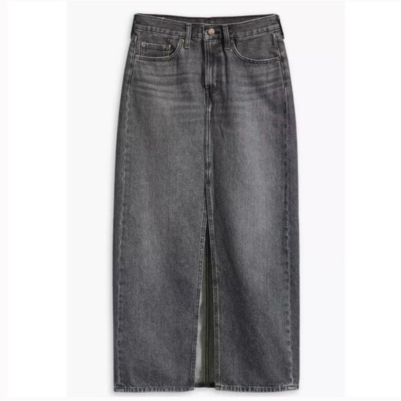 Levi’s | Women’s ‘Adventure Black’ Premium Denim Column Maxi Jean Skirt, size 30 - Picture 4 of 16